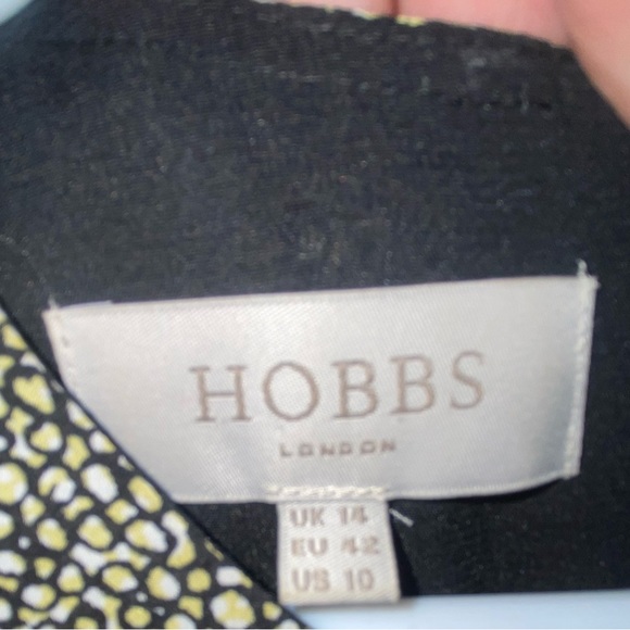 Hobbs London Dotted Silk Faux Wrap Dress Size 10 - Picture 6 of 8